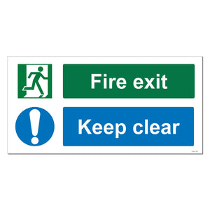 Fire Exit Keep Clear Safety Sign