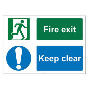 Fire Exit Keep Clear Safety Sign