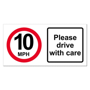 10 MPH Awareness Safety Sign