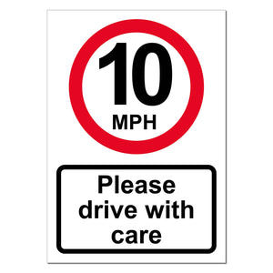 10 MPH Awareness Safety Sign