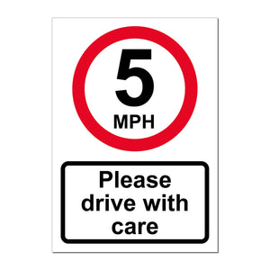 5 MPH Awareness Safety Sign