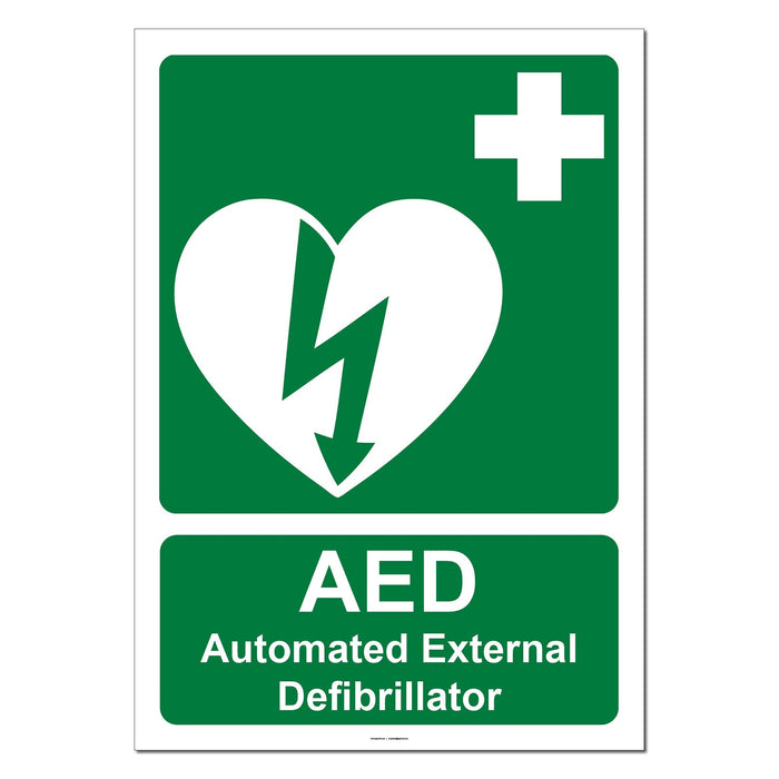 AED Automated External Defibrillator Safety Sign