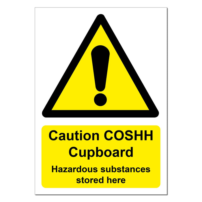 Caution COSHH Cupboard Safety Sign