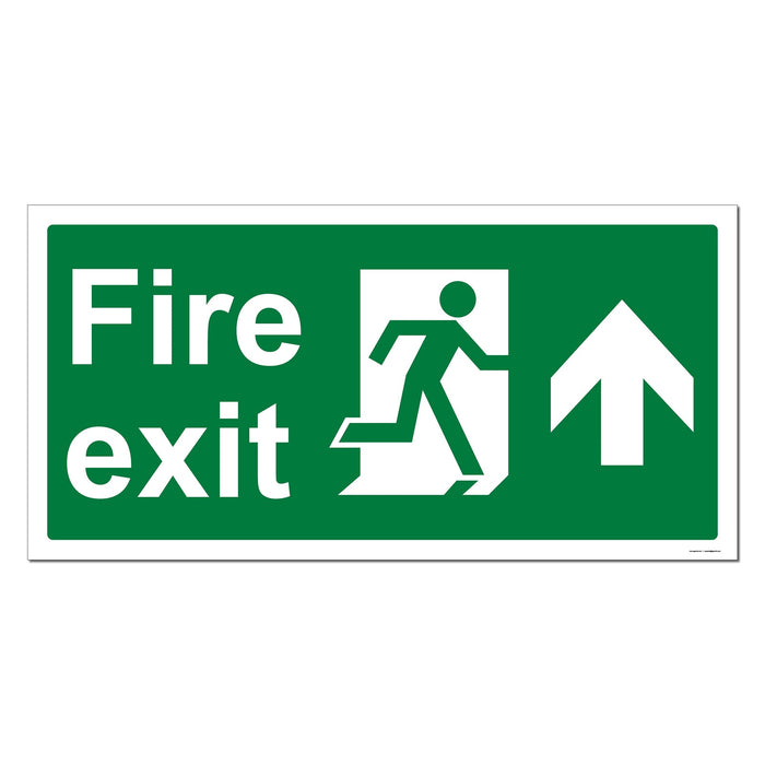 Fire Exit, Man and Arrow, Up Safety Sign