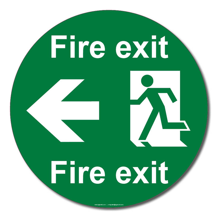 Fire Exit Left Arrow Floor Safety Sign