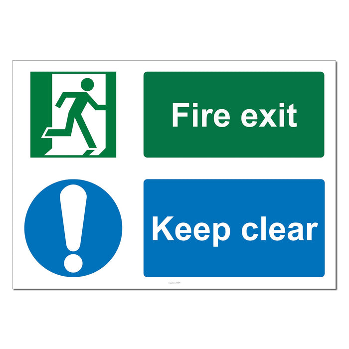 Fire Exit Keep Clear Safety Sign