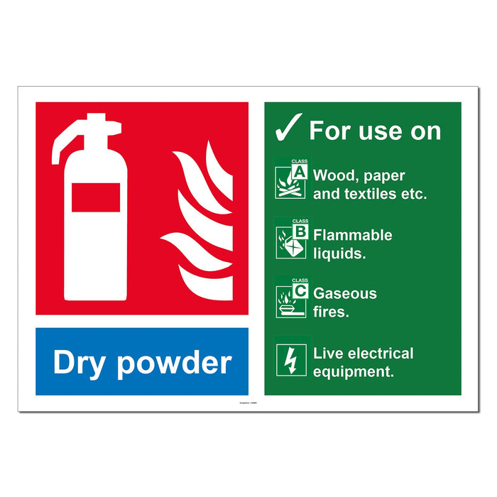 Dry Powder Fire Extinguisher Safety Sign