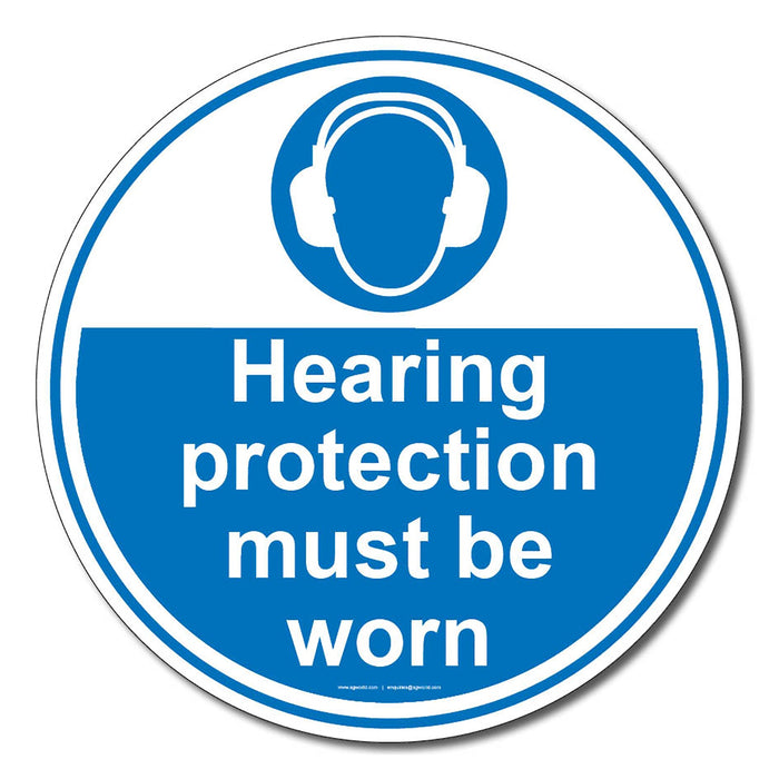 Hearing Protection Must Be Worn In This Area - Floor Safety Sign