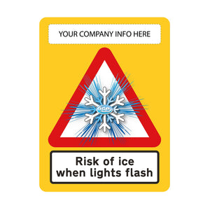 Triangle Ice Warning Flashing LED Safety Sign (BB1)  - add your logo