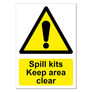 Spill Kits Keep Area Clear Safety Sign