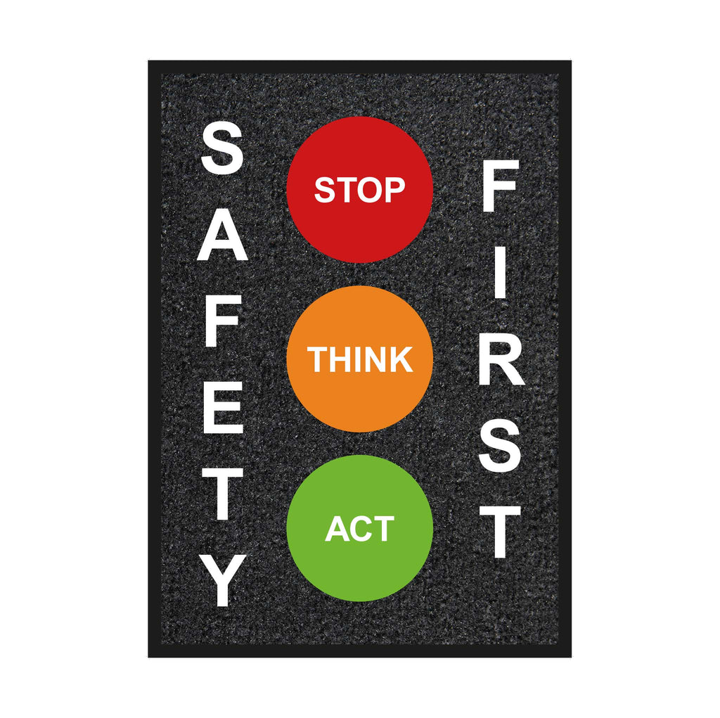 Stop Think Act Safety Mat 850mm x 1200mm – Make Safety Visible UK