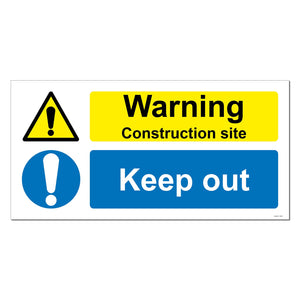 Warning Construction Site, Keep Out Safety Sign