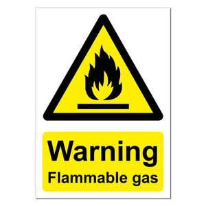 Warning Flammable Gas Safety Sign