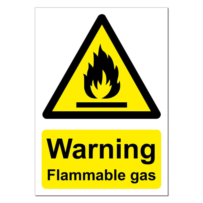 Warning Flammable Gas Safety Sign