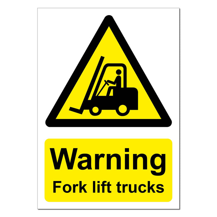 Warning Fork Lift Trucks Safety Sign